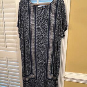 JJill Navy Paisley 3X dress